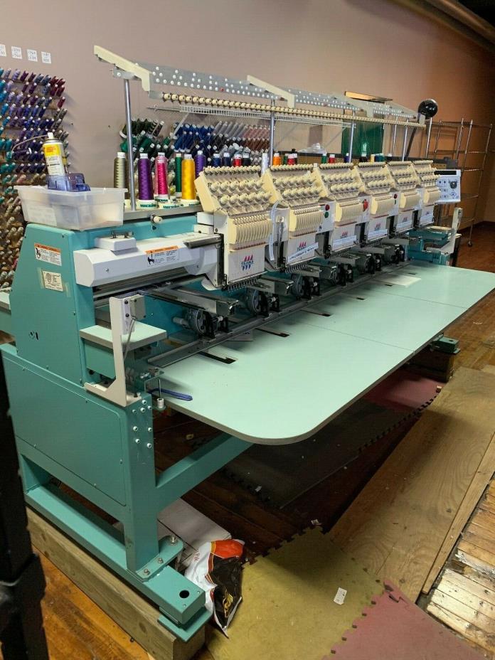 TAJIMA COMMERCIAL 6 HEAD EMBROIDERY MACHINE - TMFXII-C1206-S - USED