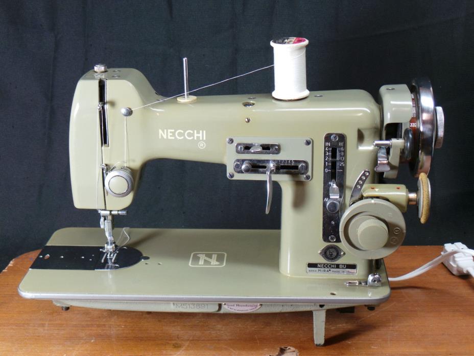 Necchi Sewing Machine Mira BU Heavy Duty Leather Upholstery Denim Serviced NICE!