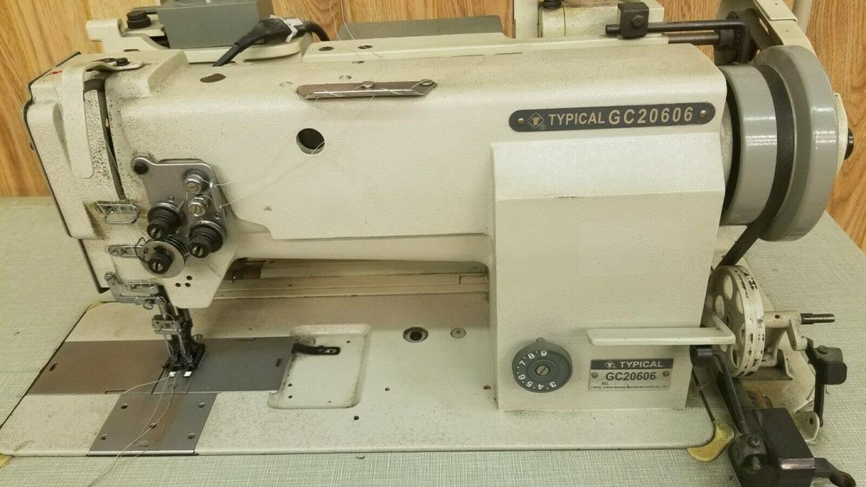 Typical GC20606 Double needle industrial sewing machine with puller and stand