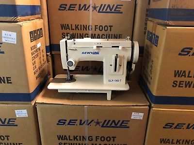 SEWLINE 7PORTABLE WALKING FOOT ZIG ZAG  +CASE +EXTRAS  INDUSTRIAL SEWING MACHINE