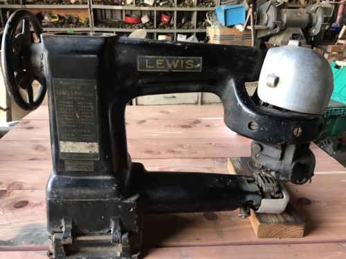 LEWIS Industrial Sewing Machine Vintage Cast Iron Lewis Whitelaw Repair Restore