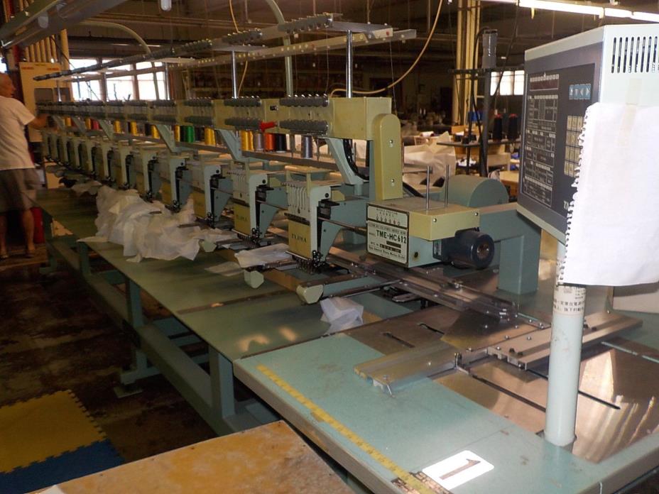 Industrial Sewing Machine Tajima-12 head,six color-working