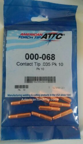 10 Pack Contact Tip 000-068 AMERICAN TORCH TIP ATTC 000068 Welding .035, PK 10