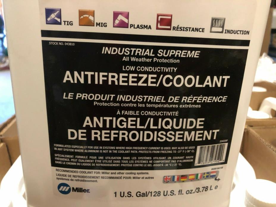 Miller antifreeze coolant 043810 in gallon bottles.