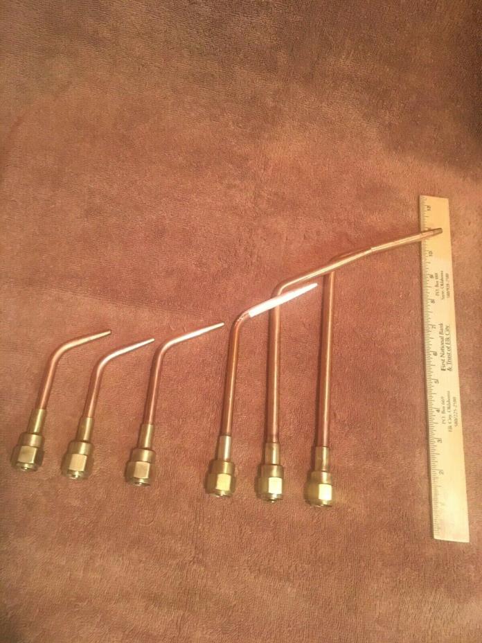 NICE SET of 6 VICTOR WELDING, BRAZING TIPS 100/100C/100FC - Victor cutting torch