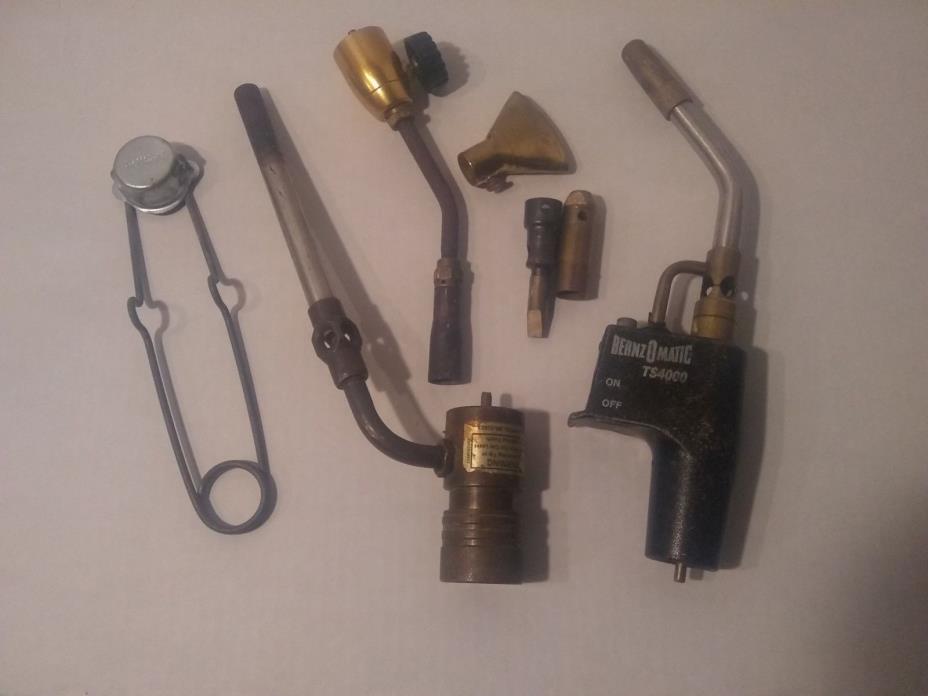 Lot Of 3 Torch Heads TurboTorch TIP ST-3 ,BernzOmatic TS4000 And Parts