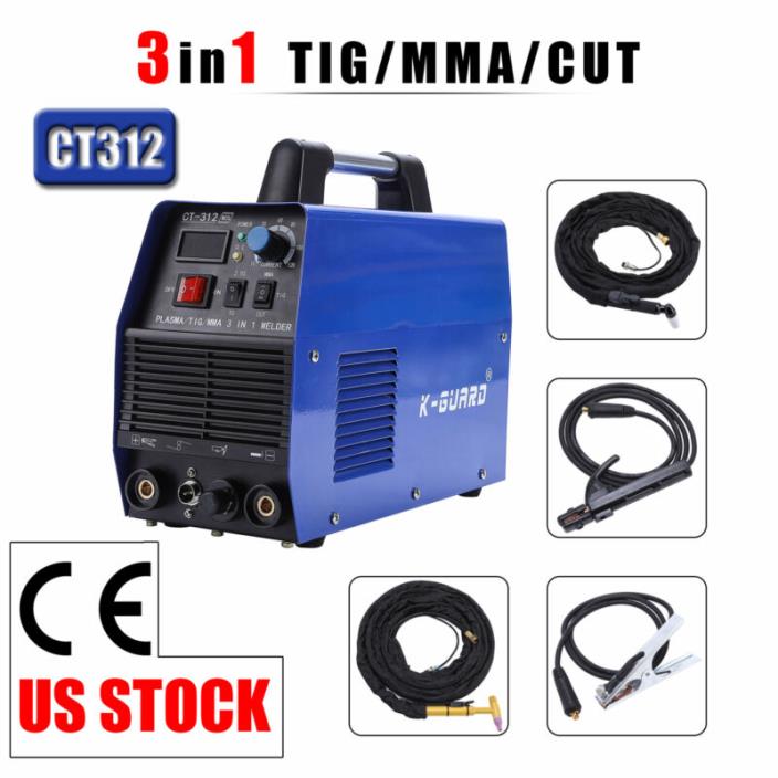 CT312 110V TIG ARC Welder + Plasma Cutter 3in1 Welding Machine + Accessories