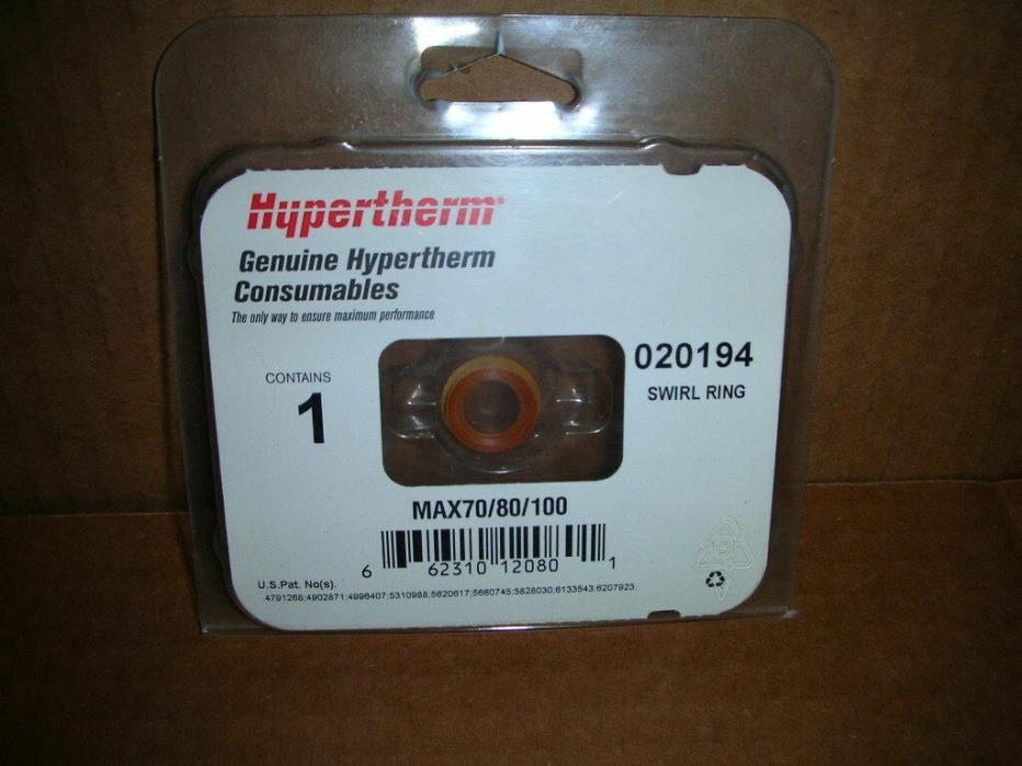 HYPERTHERM 020194 Swirl Ring for MAX70 MAX80 MAX100 Plasma Torch NOS!! 1-Pc.