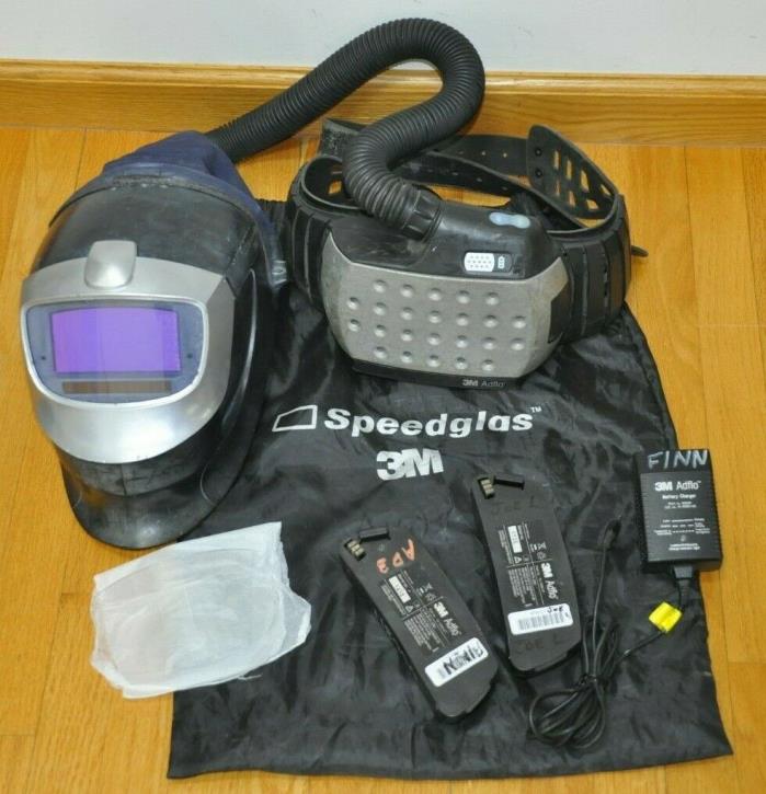 3M Speedglas 9002x Welding Helmet Adflo Respirator Hood +2 Batteries and Charger