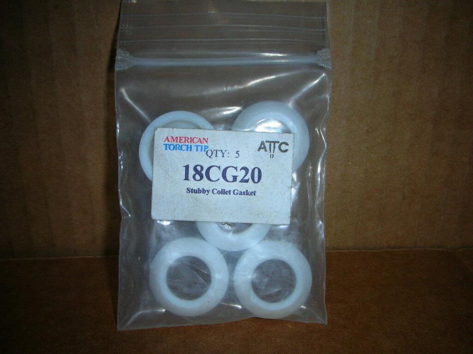 AMERICAN TORCH TIP 18CG20 Stubby Collet Gasket for Tig 17, 18, 26 Torches 5-Pcs.