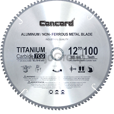 Concord Blades ACB1200T100HP 12-Inch 100 Teeth TCT Non-Ferrous Metal Saw Blade