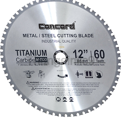 Concord Blades MCB1200T060HP 12-Inch 60 Teeth TCT Ferrous Metal Cutting Blade