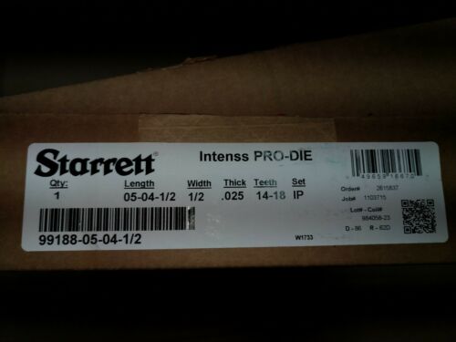 Starrett Intenss Pro-Die Band Saw Blade for Band Saw