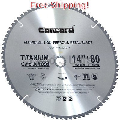 Concord Blades ACB1400T080HP 14-Inch 80 Teeth TCT Non-Ferrous Metal Saw Blade