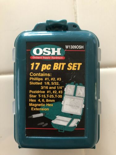 OSH 17 Piece Black Oxide Drill Bit Set Plus Extra Large & Small Bits
