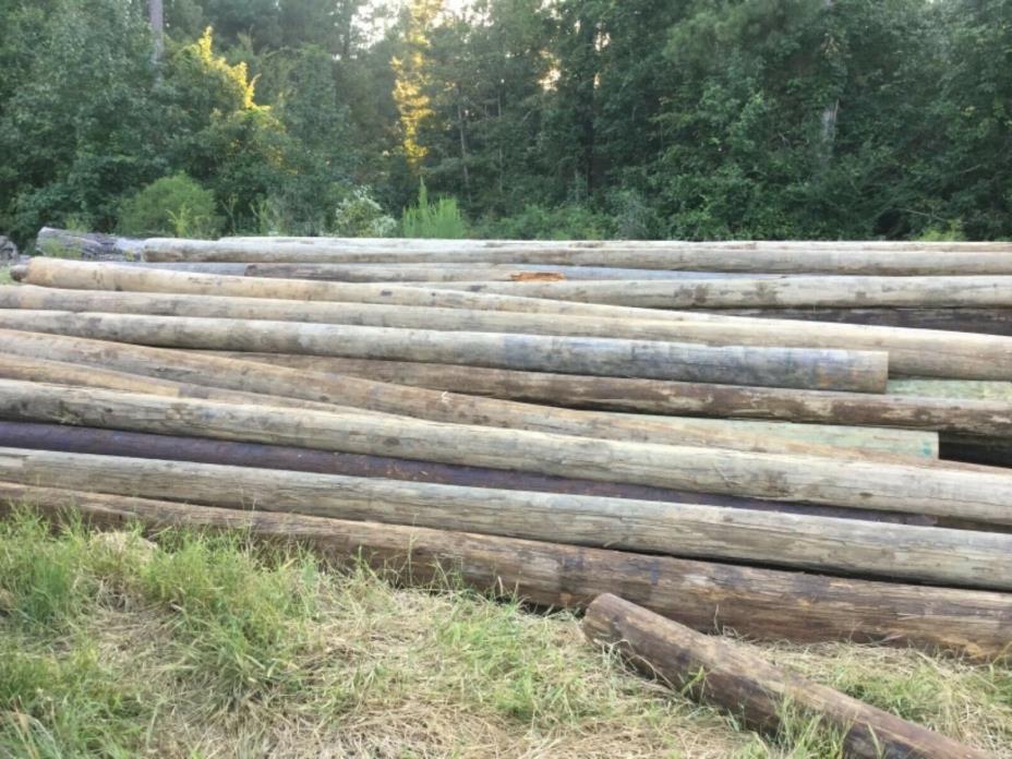 1each Treated Wood  Posts 8-12 Inch Diameter 40 Feet long