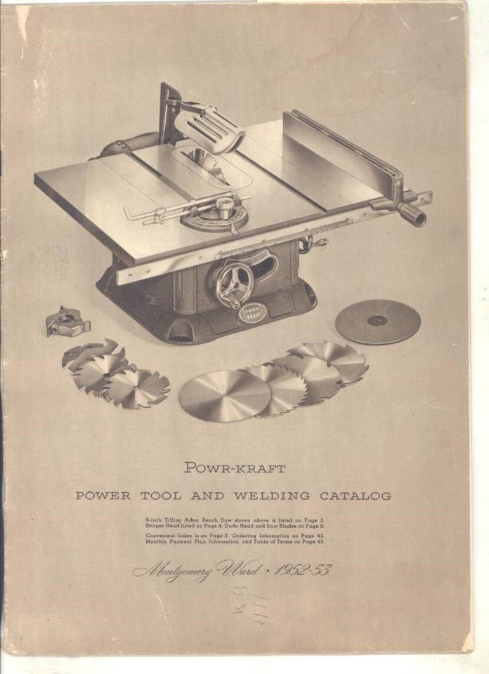 1953 Montgomery Ward Powr Kraft Lathe Weld Drill Saw Power Tool Brochure wz1817
