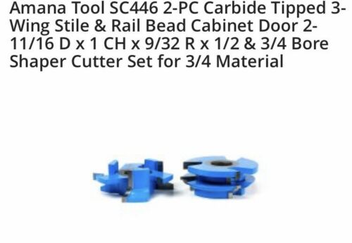 AMANA TOOL SC446 STILE AND RAIL BEAD CABINET DOOR CUTTER SET