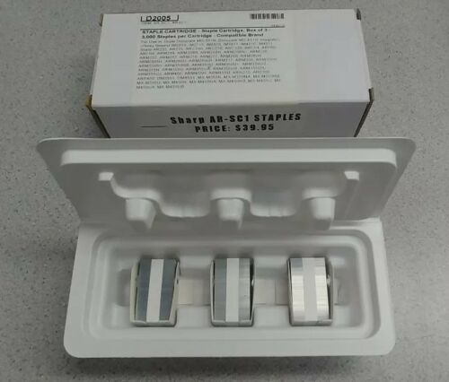 Sharp AR-SC1 Staple Cartridges, Copier Staples/Box of 3 carts,3K staple per cart