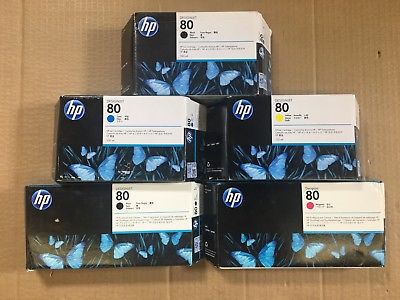 OEM HP 80 - CYK Ink Cartridge / MK  PrintHead & Cleaner DesignJet 1000 Expired