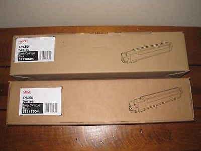 Two (2) OKI C9650 Black Toner Cartridges 52118504