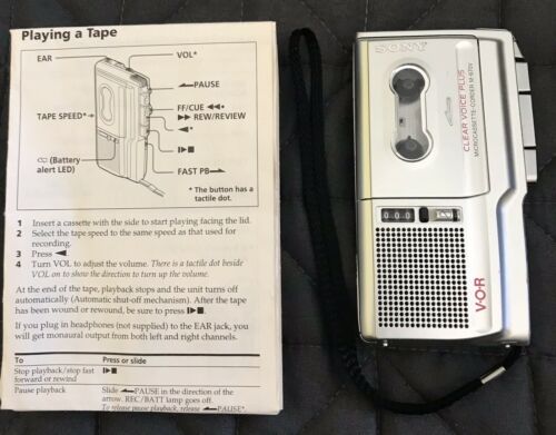 Sony Microcassette Recorder M-670V Working With Operating Instructions Free Ship