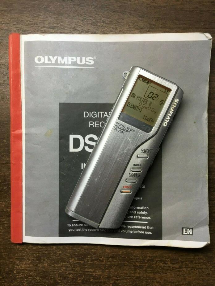 OLYMPUS DS-2200 Digital Voice Recorder w/ Flash Card & Owners Manual works well