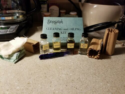 Vintage Stenograph Shorthand Machine Cleaning and Oiling Kit in Original Box