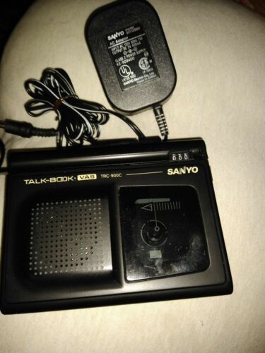 Sanyo Talk Book Vas TRC-900C Cassette Player & Recorder W Plug In Adapter Cord