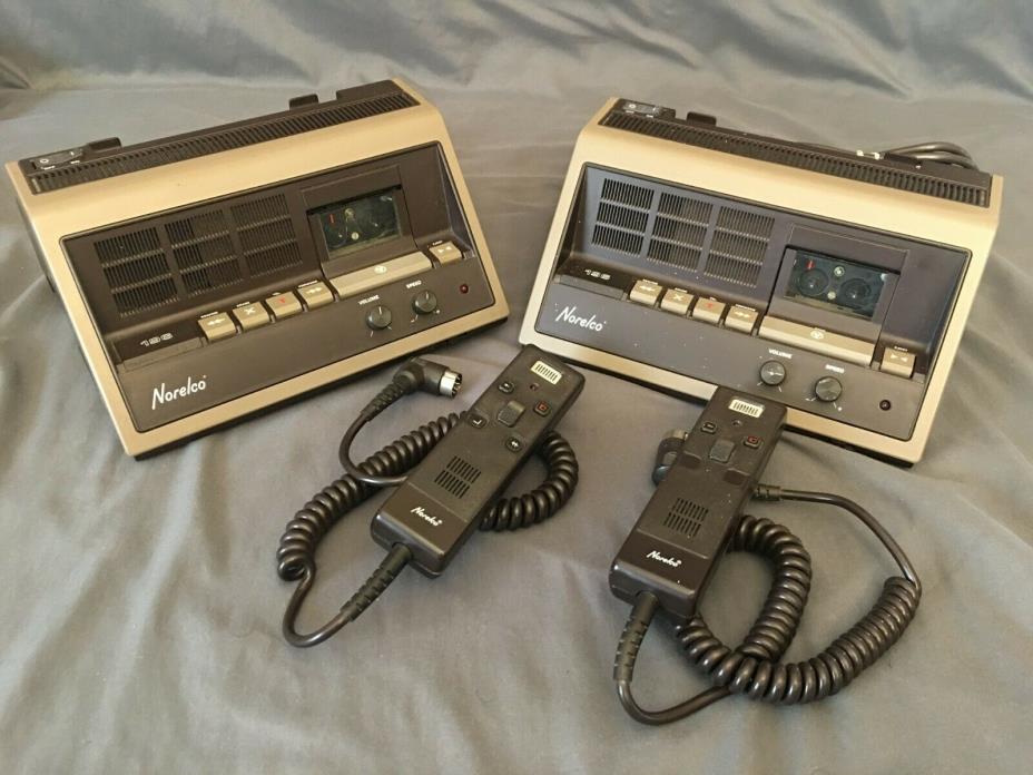 Vintage Norelco dictation recorder model 196 (x 2) Mini tape recorder