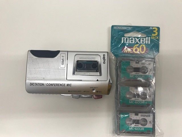 Sanyo Trc-540M Microcassette Dictation Conference Mic 2 Speed Blank MC60 Tapes