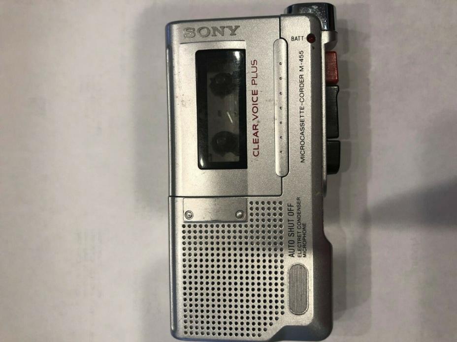 Sony M-455 Microcassette Corder Clear Voice Recorder