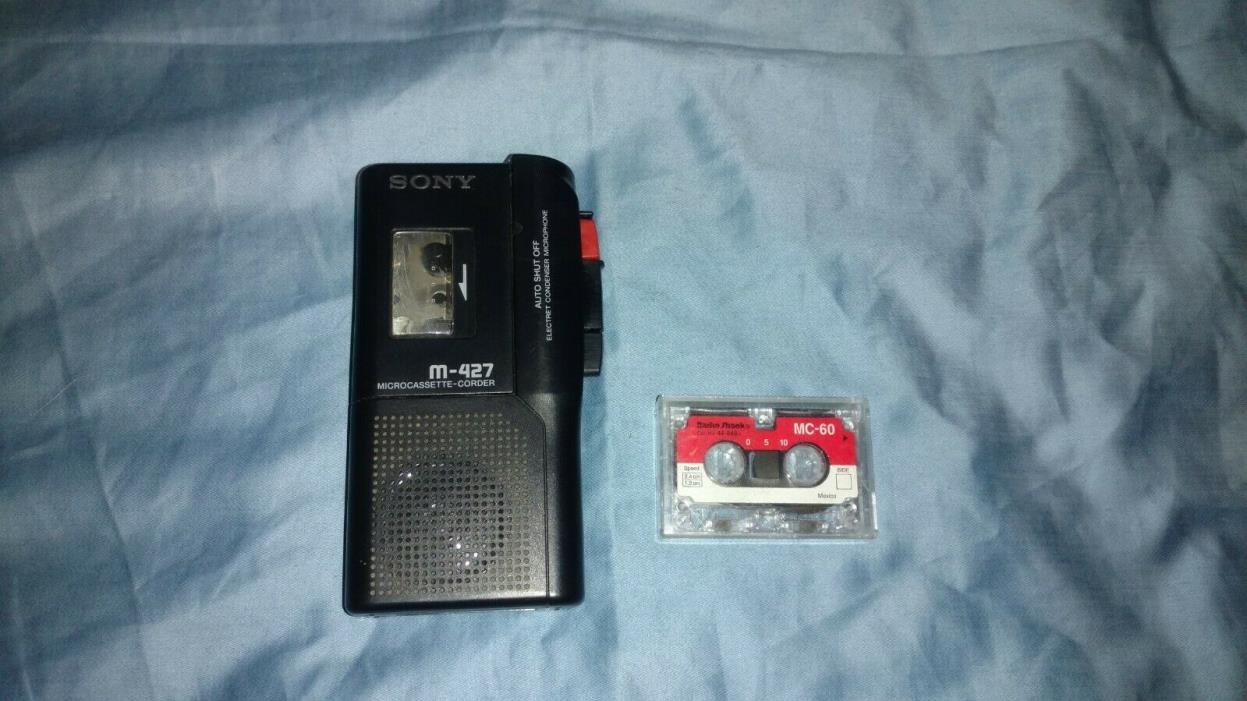 Sony M-427 Handheld Microcassette Dictation Tape Recorder w/ cassette
