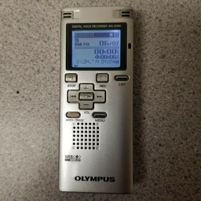 Olympus WS-500M 2GB Internal Memory  Stereo Silver Digital Voice Recorder w/USB