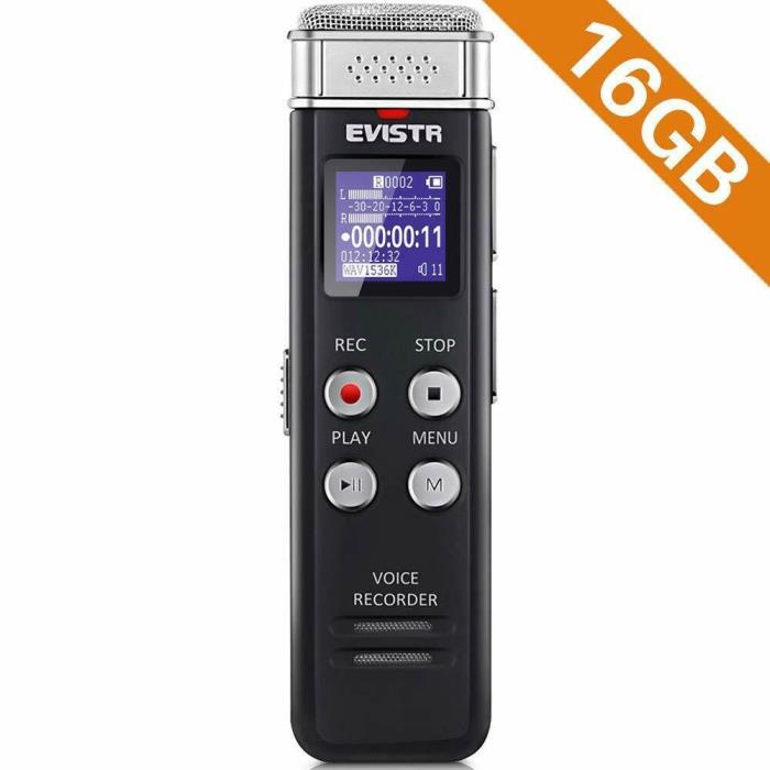 EVISTR 16GB Digital Voice Recorder Voice Activated Recorder with Playback - Upgr