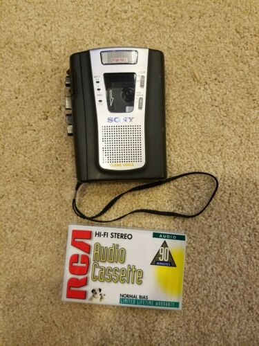 Nice Working SONY TCM-459V Cassette Tape Voice Recorder Player & New Tape