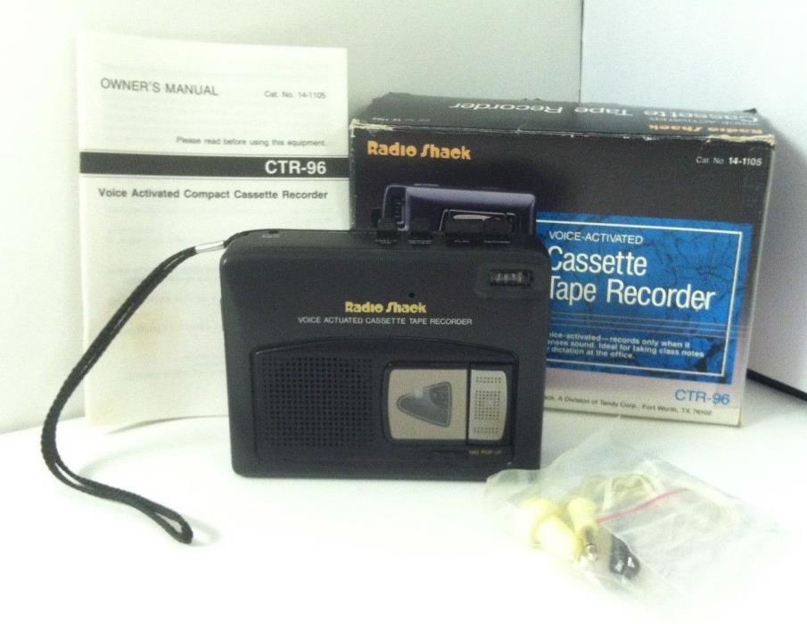 EUC Radio Shack Voice-Activated Cassette Tape Recorder 14-1105 CTR-96 In Box