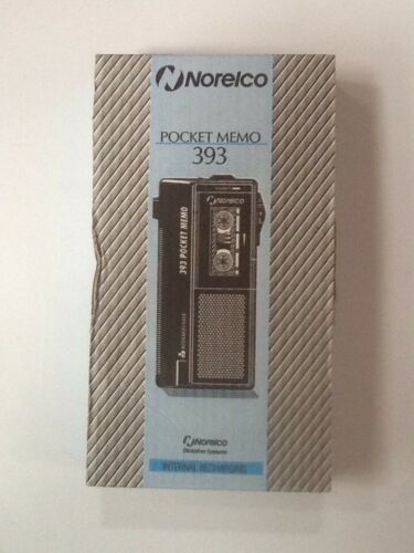 New Norelco Pocket  Memo Mini Cassette Recorder 393 Dictation Vtg