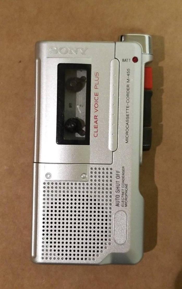 SONY Microcassette Recorder M-455 Clear Voice Tested FREE FAST USA SHIPPING