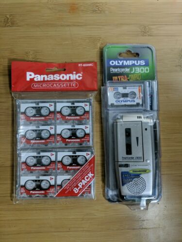 NOS Olympus Pearlcorder J300 Micro Cassette Compact Handheld Voice Recorder