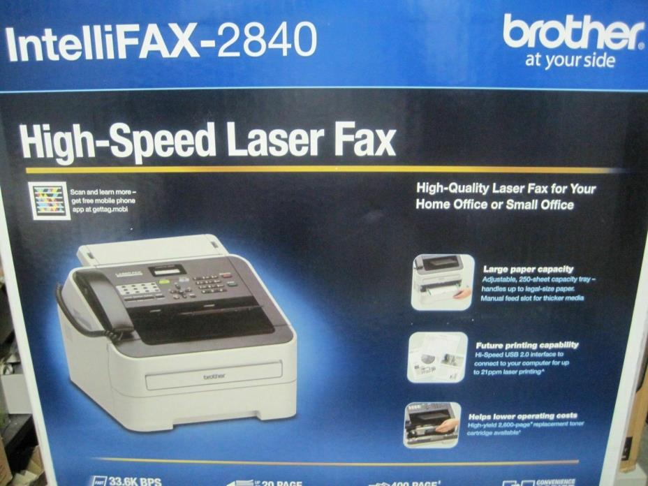 Brother IntelliFax-2840 High-Speed Laser w/drum/toner only 543 pages