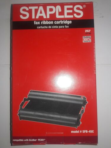 Staples fax ribbon cartridge model #SFB-45C(compatible with Brother PC301