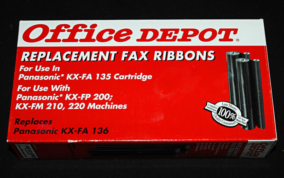 Office Depot Model Replacement Fax Ribbons Panasonic KX-FA 136 Cartridge NEW