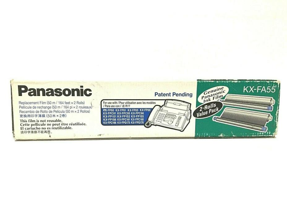 Genuine Panasonic KX-FA55 Fax Replacement Film 2 - Roll Value Pack NOS