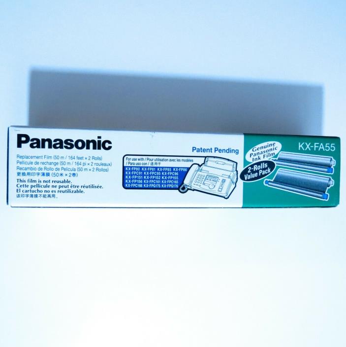 Genuine Panasonic KX-FA55 Factory Seal Replacement Ink Film 2 Rolls Fax Machine