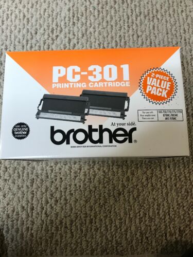 2-Pack New Genuine Brother PC-301 FAX Printing Cartridges