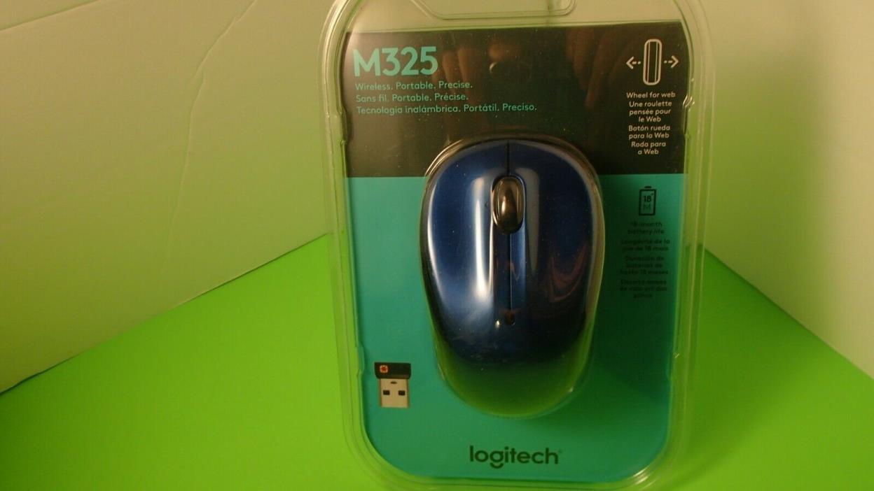 Logitech M325 Wireless Mouse, Right/left, Blue 910002650 NEW