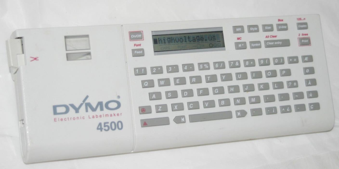 Dymo 4500 Electronic Label Maker Printer QWERTY Keyboard 45013 D1 - Used / Good