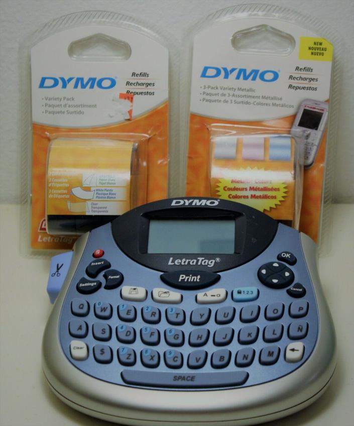 DYMO LetraTag Plus LT-100T (1733011) 160 dpi Label Maker 2 refill packs.