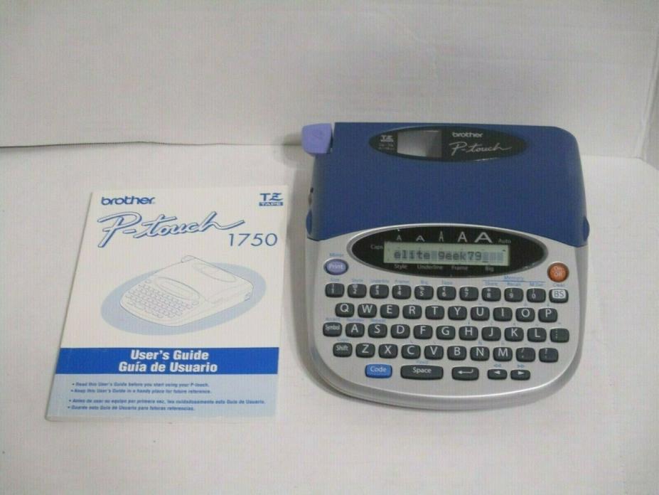 BROTHER P-Touch PT-1750 Thermal Label Maker Printer Tape Cassette Works w/Manual